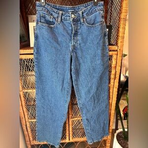 EUC Old Navy Women's OG Loose High Rise Blue denim Jeans Size 6 Petite